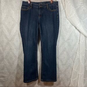 Michael Kors medium wash studded boot cut jeans size 10